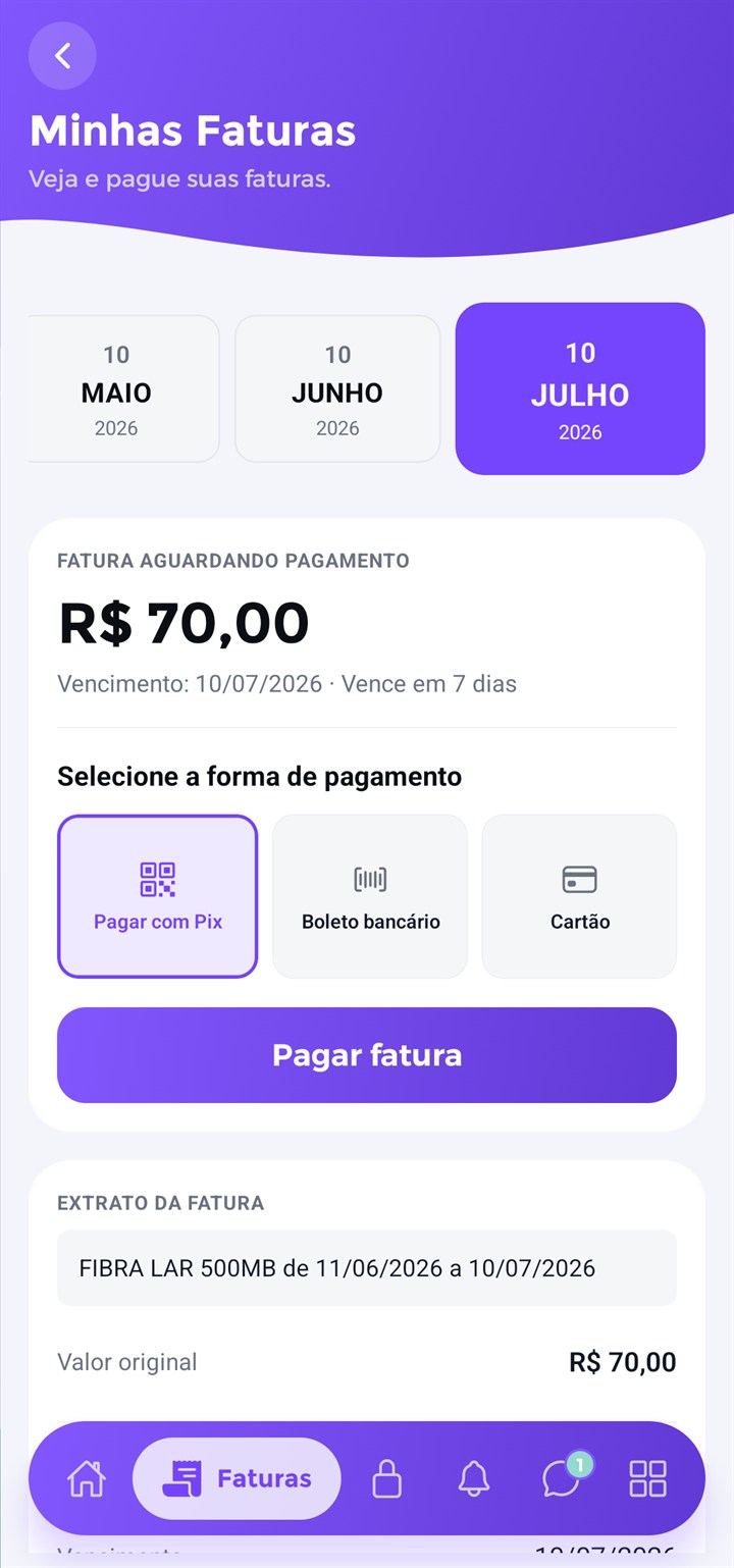club faturas aplicativo para provedor